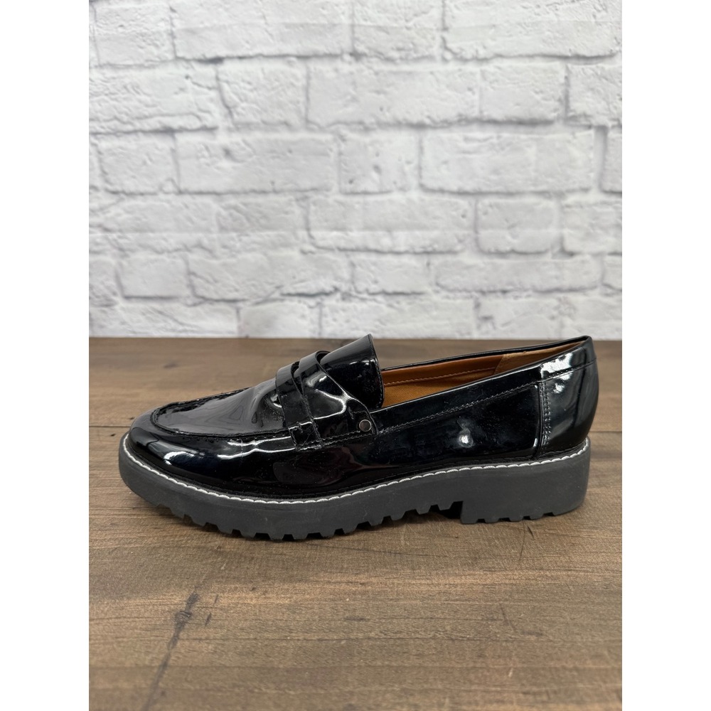 Franco Sarto Cassandra Womens Black Patent Lug Sole Penny Loafers Size 8.5 M - Picture 8 of 10